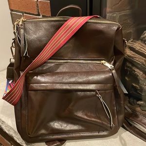 Like New Leather Backpack with Detatchable Top Strap